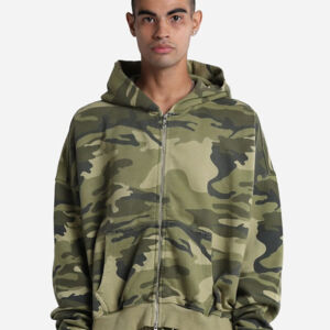 Unisex Garment-Dyed Cropped Full-Zip Hooded Sweatshirt Thumbnail