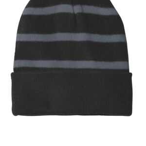 Striped Beanie with Solid Band Thumbnail