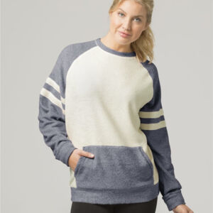 Women's Cozy Contrast Fleece Crewneck Pullover Thumbnail