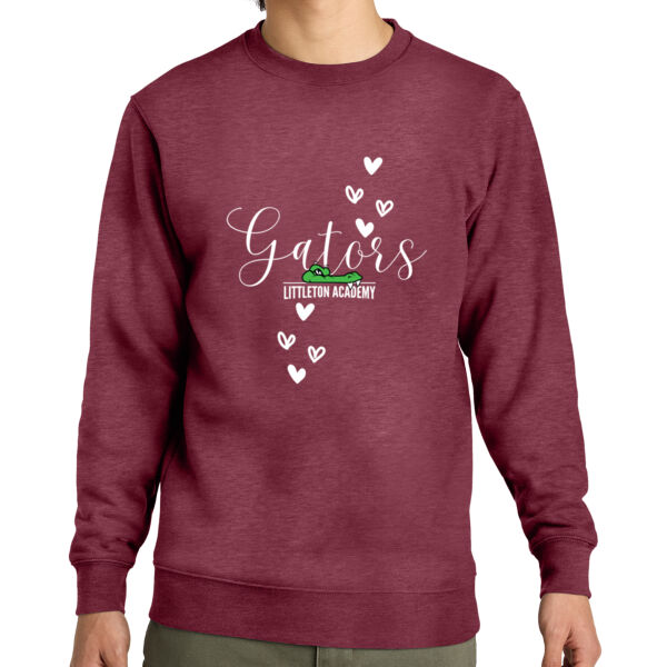 Gator Hearts Adult Crewneck Sweatshirt Thumbnail